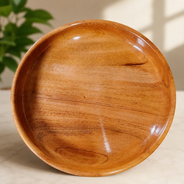 🌿 প্রিমিয়াম মেহগনি কাঠের সার্ভিং প্লেট | Handmade Wooden Plate